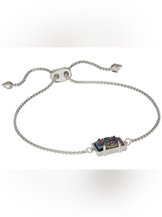 Kendra Scott Silver Bracelet with Multicolor Druzy Accent